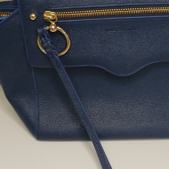 NWOT Rebecca Minkhoff Gabby Leather Crossbody Satchel Blue - Picture 11 of 11